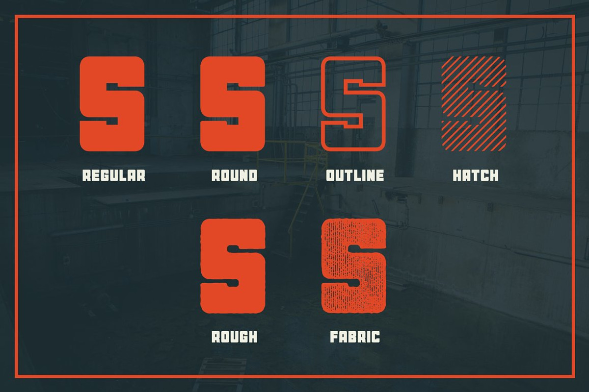 Bosmark Industrial Typeface preview 3