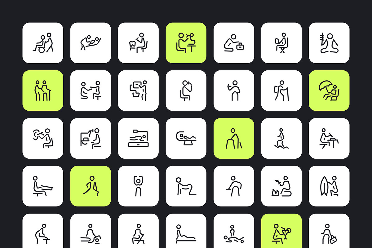 300 Fitness Icons, an Outline Icon by Prosymbols (Photo 8 of 9)