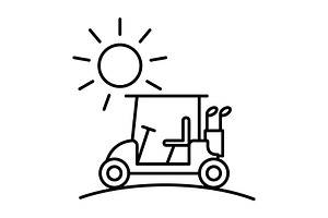 Golf Cart icon, an Outline Icon by Sumberpangan