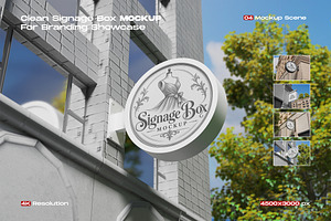 Clean Signage Box Mockup