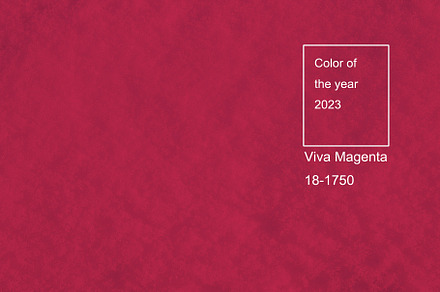 Viva magenta color of the year 2023. Winter snow.