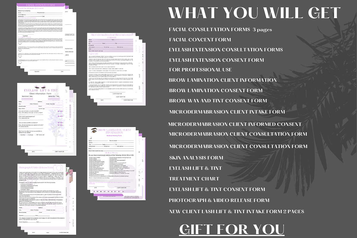 Aesthetician Business Forms Bundle, a Stationery Template by Prodesign (Photo 4 of 15)