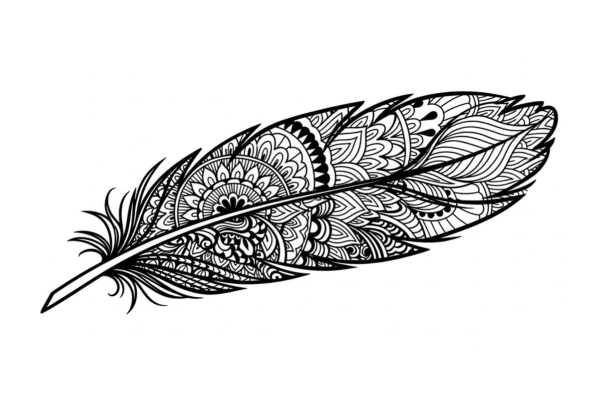 Ornamental Feather SVG Bundle, an Illustration by yasushie (Photo 30 of 31)