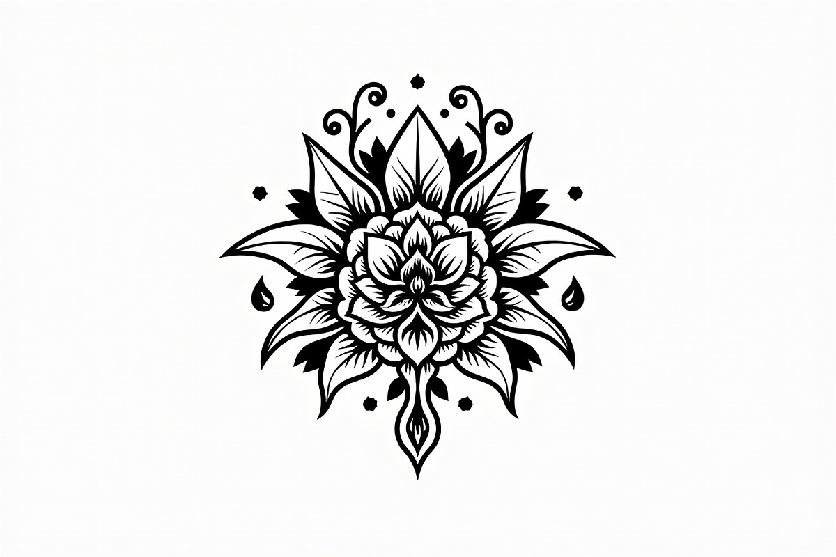 Elegant Floral Mandala Design, an Illustration by balal (Photo 4 of 9)