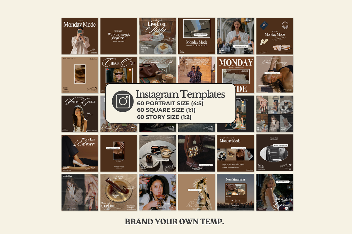 Podcast Instagram Template, a Templates & Theme by BYOTstudios (Photo 2 of 10)