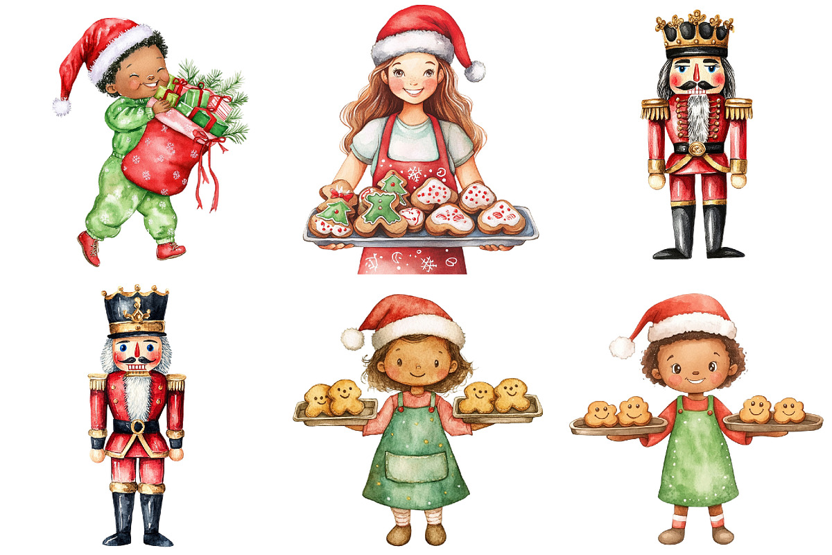 Christmas Black Watercolor PNG, a Seasonal Illustration by CitraGraphics (Photo 2 of 3)