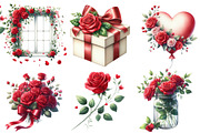 Valentine Rose Sublimation Clipart, an Illustration by Designworld (Thumbnail 2 of 5)