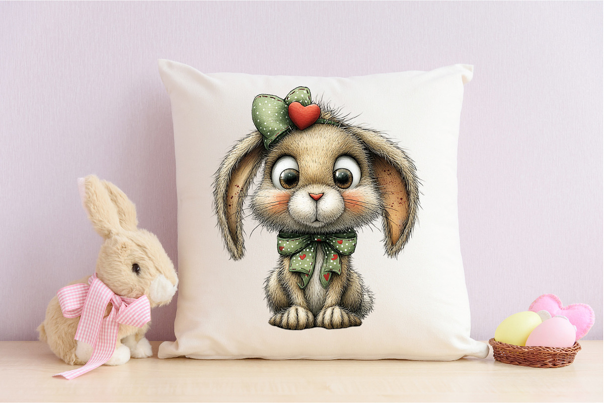 Valentine's Whimsical Bunny Clipart, an Illustration by designcity5 (Photo 5 of 5)
