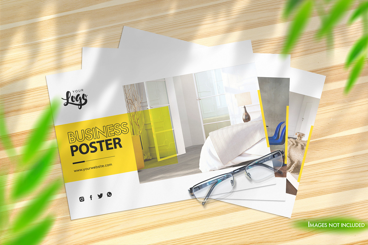 3 Landscape Posters Mockup, a Print Template by ItemBridge