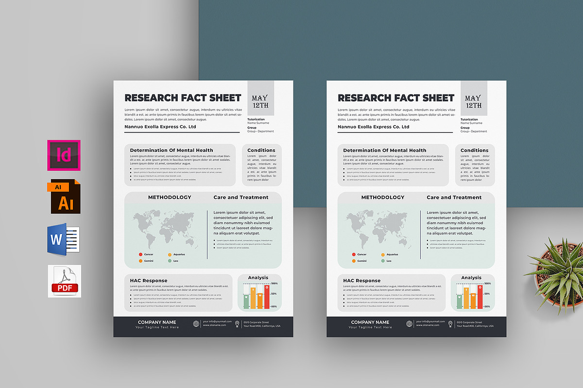 Research fact sheet | Word & Indesig, a Flyer Template by obayes (Photo 1 of 3)