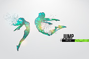 Silhouettes of a jumping people, a Healthcare Illustration by Matrosovv (Thumbnail 3 of 4)