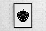 Strawberry Silhouette SVG, a Food Illustration by newminddesign (Thumbnail 2 of 3)