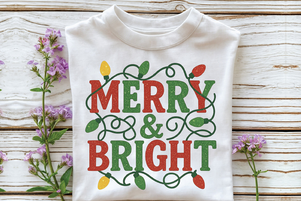Merry and Bright PNG Christmas PNG, an Illustration by CraftArtStudio (Photo 2 of 4)