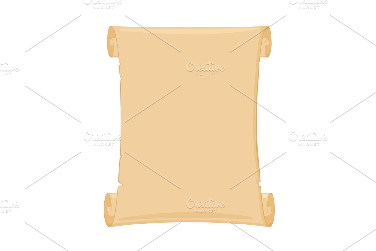 A large beige parchment scroll lies, a Texture Illustration by Woters little shop