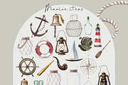 Watercolour Nautical Set, an Animal Illustration by NNclipart (Thumbnail 6 of 13)