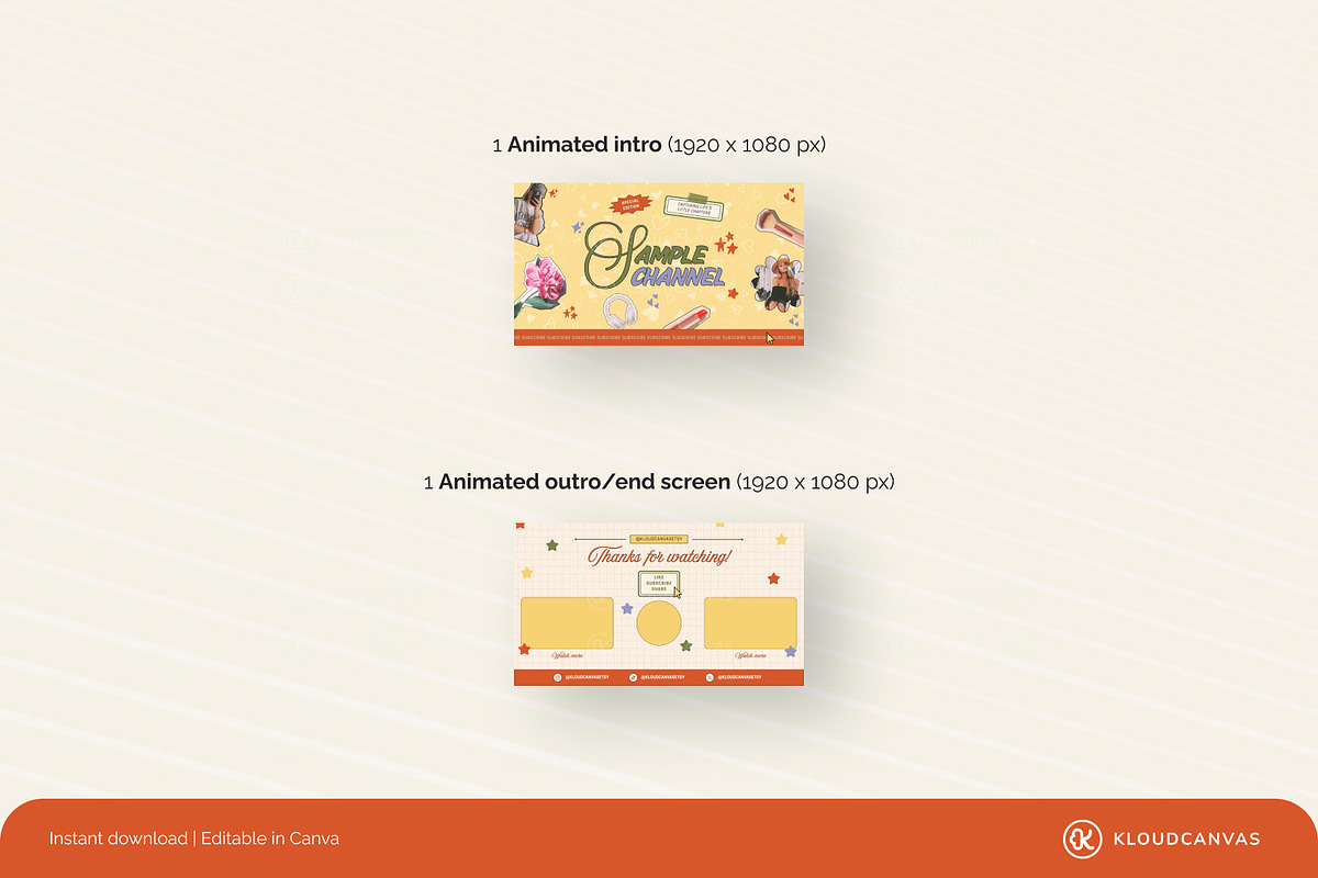 YouTube Branding Kit - Retro Collage, a Social Media Template by KloudCanvas (Photo 4 of 7)