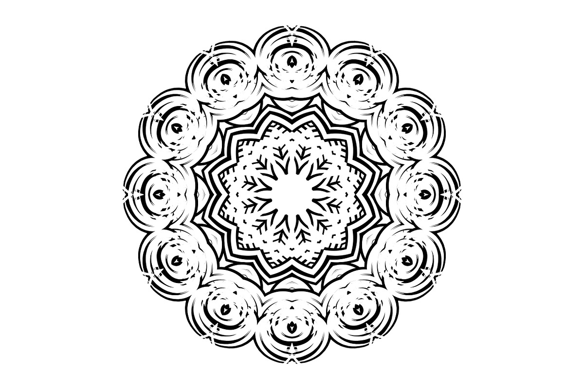 Modern Black and White Mandala Pack, a Decorative Illustration by NJ Himel (Photo 22 of 101)
