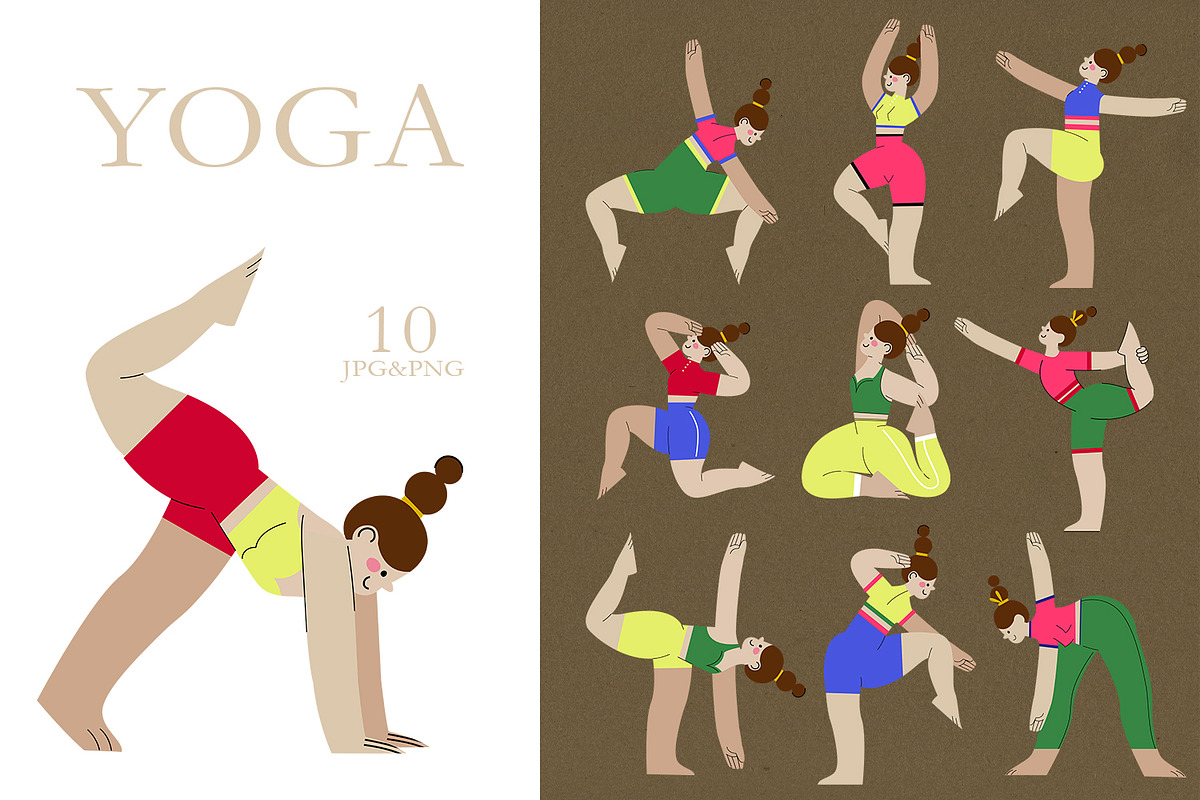 Yoga Poses Girls Fitness Woman, an Object Graphic by the_myro (Photo 1 of 9)