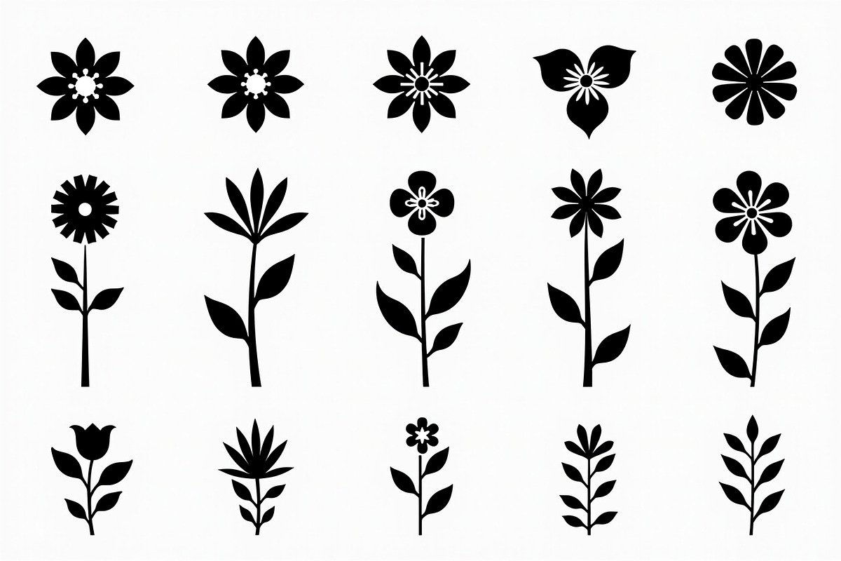 16 elegant black floral silhouettes, an Illustration by Amazin_art (Photo 17 of 17)