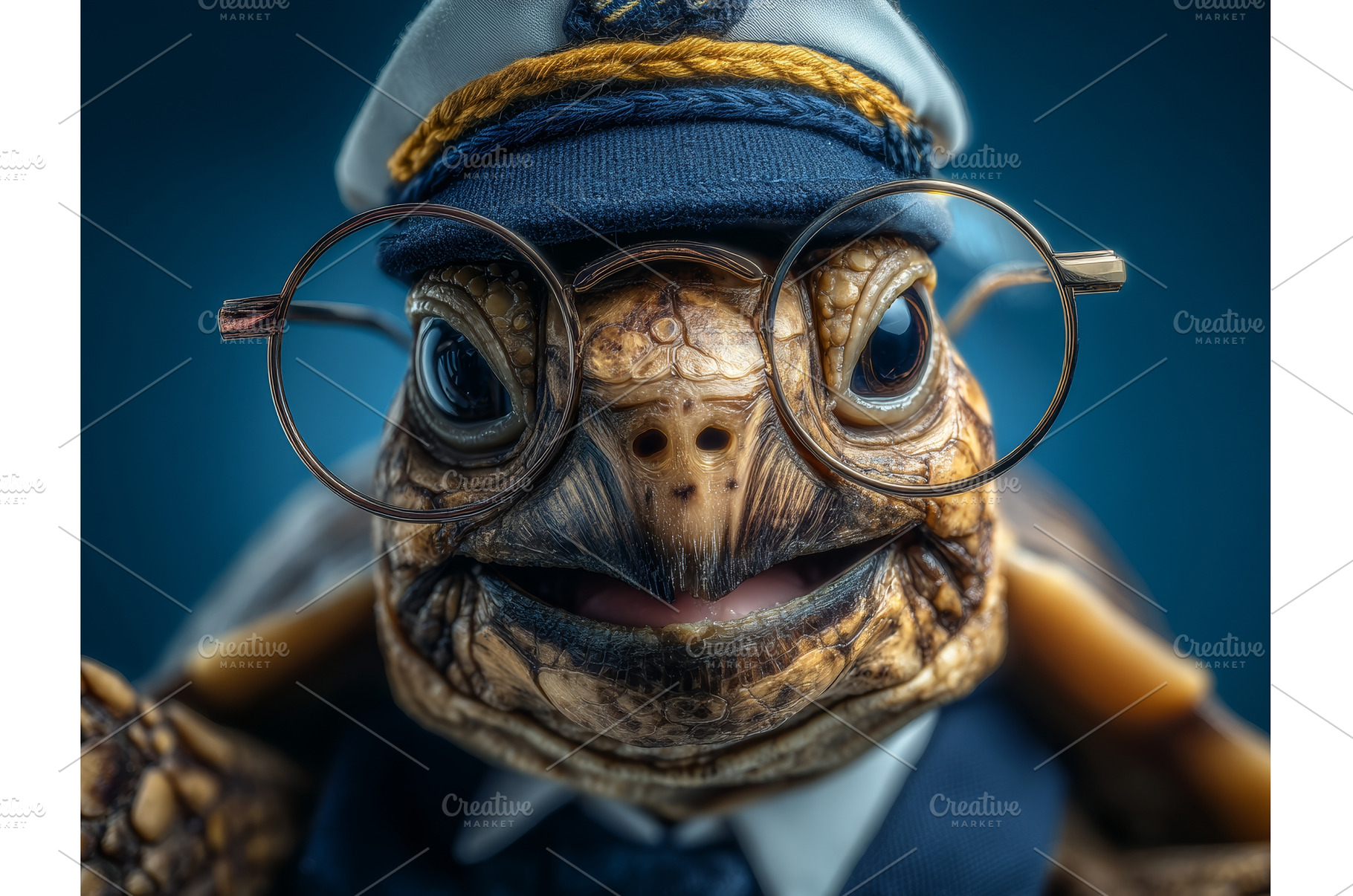 The cute turtle, dressed in a sailor, an Animal Photo by ZinetroN