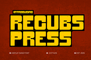 Recubs Press - Display Letterpress, a Sans Serif Font by CuratedType Studio (Thumbnail 1 of 10)