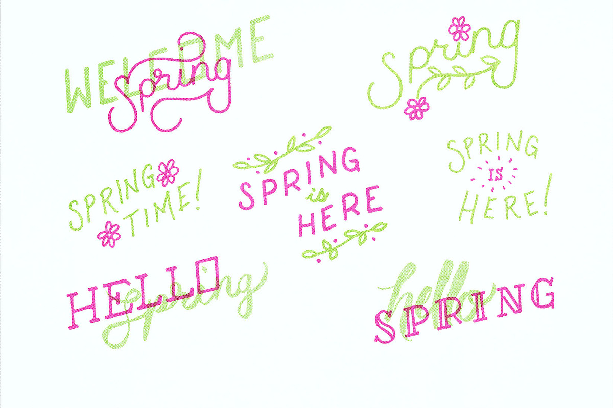 Spring Lettering Pack, a Seasonal Illustration by JoshuaRed Design (Photo 2 of 4)