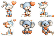 Valentine Patchwork Animal Clipart, a Graphic by CitraGraphics (Thumbnail 4 of 4)
