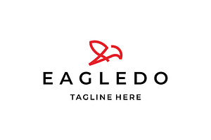 eagle with line logo design