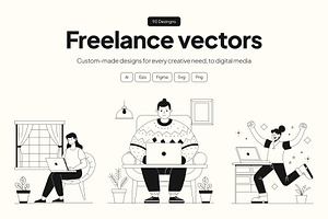Freelance Vector Illustration Set, an Object Graphic by Brickclay