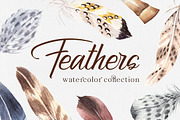 Feathers Watercolor Collection, a Texture Illustration by SOVA (Thumbnail 1 of 7)
