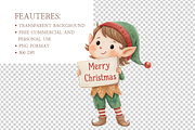 Christmas Elf Watercolor Clipart Set, a Decorative Illustration by MockupWizard (Thumbnail 5 of 6)