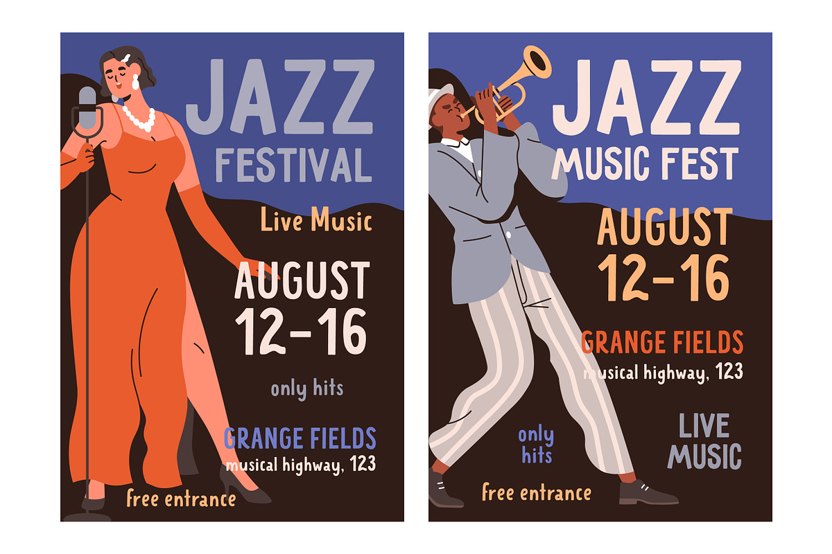 Jazz music concert, posters designs, a Background Graphic by Good Studio (Photo 2 of 7)