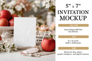 5x7 Invitation Mockup PSD