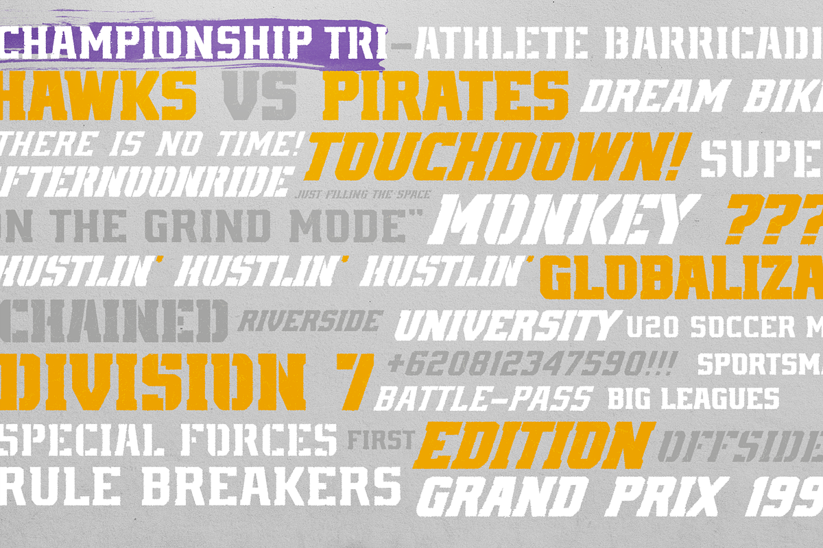 AZN Knuckles Varsity, a Slab Serif Font by AthayaDZN (Photo 5 of 13)