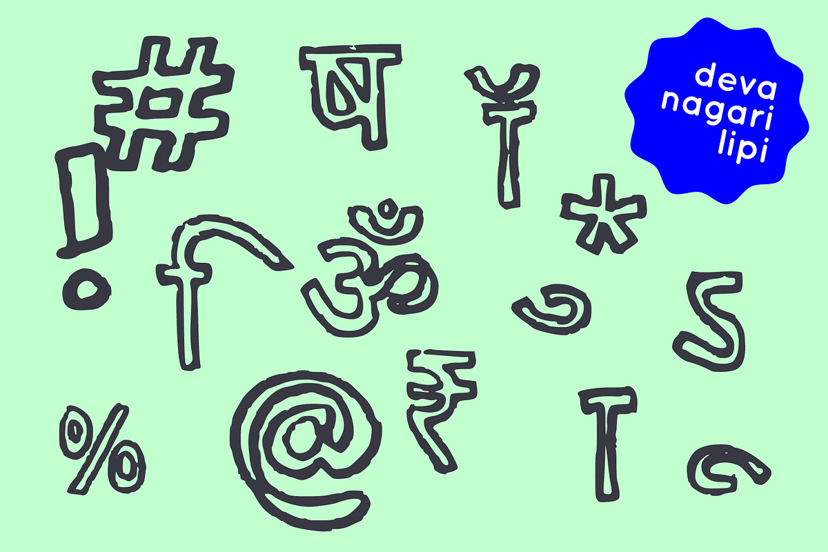 Stencil Devanagari Font for Hindi an, a Handwritten Font by Fonts by Srishti (Photo 7 of 7)