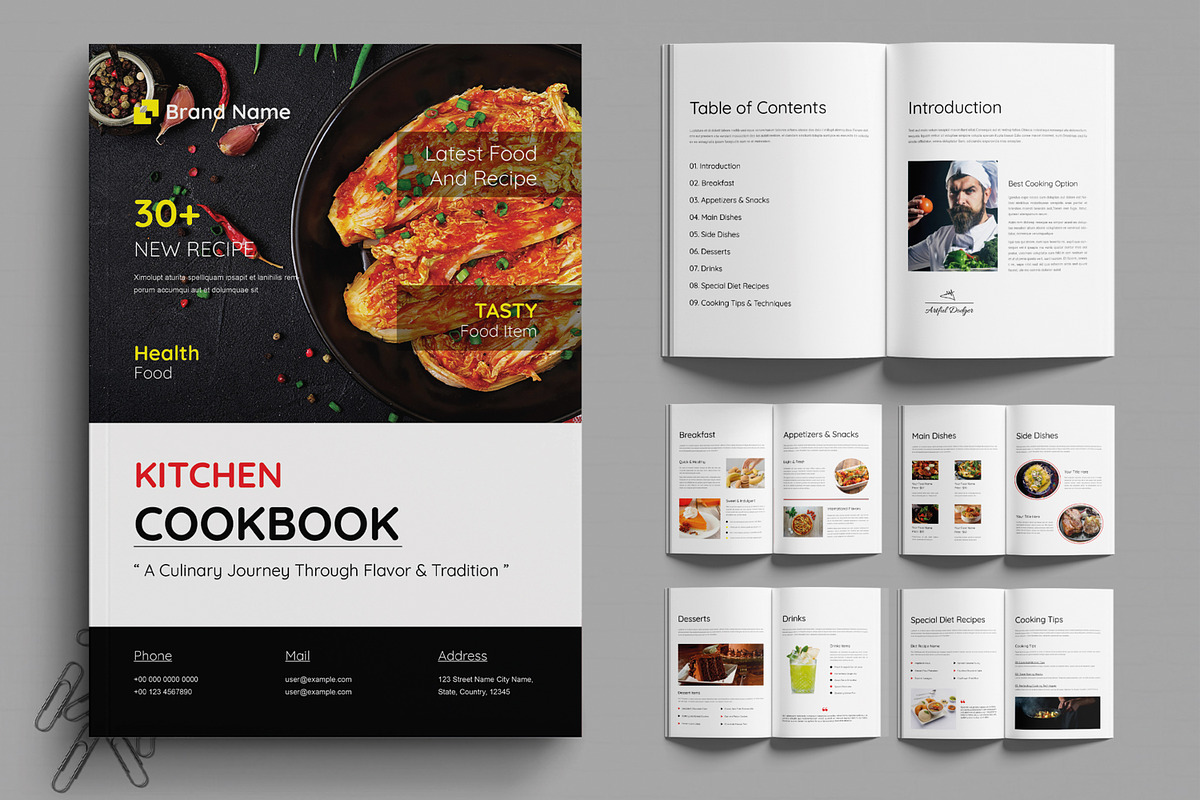 Cook Book Template Layout | Creative Market