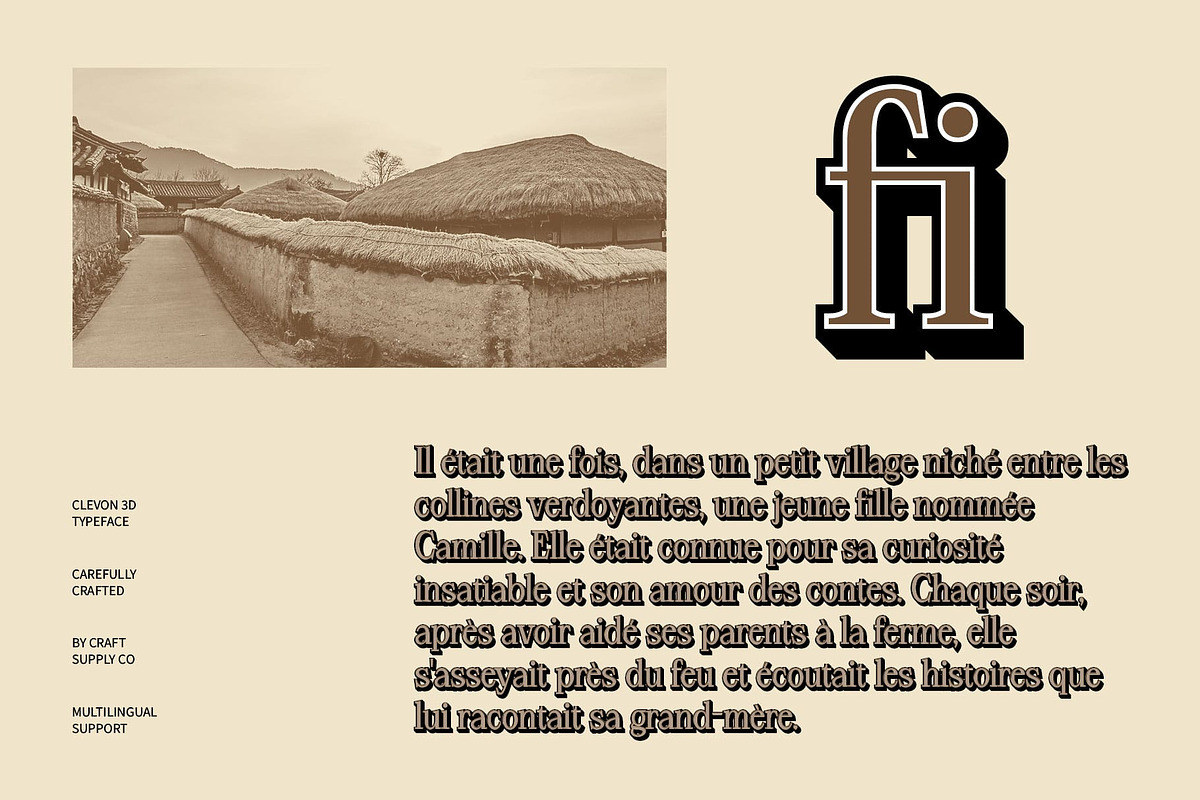 Clevon 3D, a Serif Font by Craft Supply Co. (Photo 4 of 8)