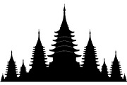 Pagoda Temple Silhouette, an Object Graphic by Designer_Momina (Thumbnail 12 of 20)