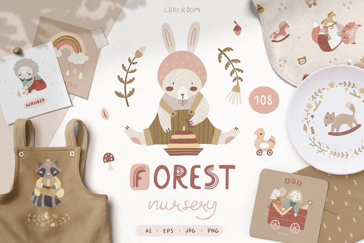 Forest Nursery - Woodland animals, an Animal Illustration by Lori Room (Photo 1 of 16)