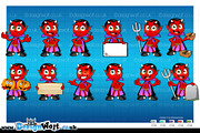Cartoon Devil Character in 12 Poses, an Illustration by DesignWolf (Thumbnail 2 of 2)