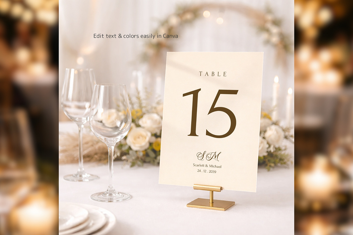 Luxury Table Numbers Canva bd004, a Card Template by TyphoonStudio (Photo 5 of 8)