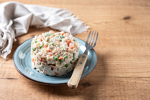 Traditional Russian Salad with Tuna and Vegetables, a Food & Drink Photo by etorres69