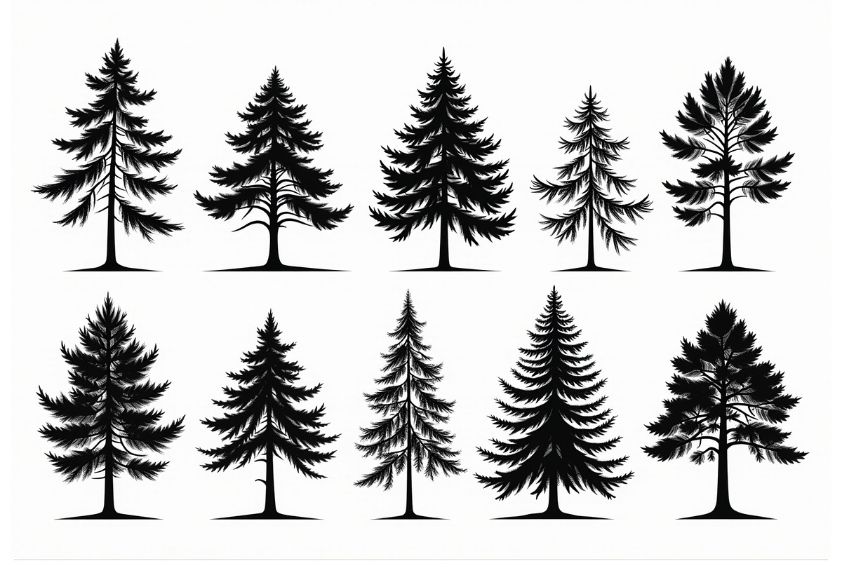 Majestic pine trees silhouette, an Illustration by Amazin_art (Photo 8 of 11)