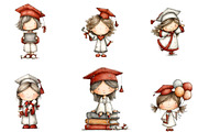 Graduation Kids PNG Clipart, a Seasonal Illustration by Designking (Thumbnail 4 of 5)