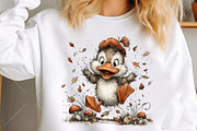 Whimsical Fall Duckling Clipart PNG, a Seasonal Illustration by Canvas Craft (Thumbnail 5 of 10)