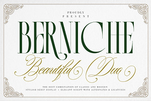 Berniche Beautiful Duo, a Script Font by JamalCreativeStudio