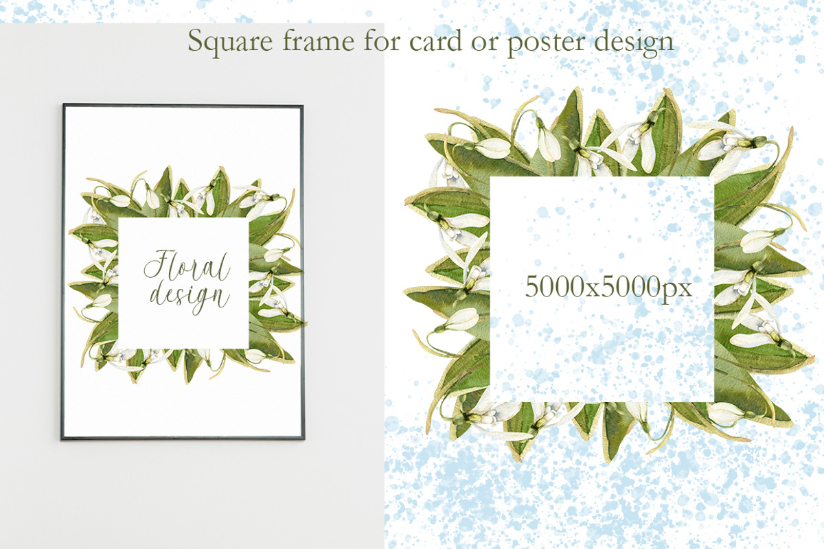 Snowdrops flowers watercolor clipart, a Decorative Illustration by Pegion art shop (Photo 5 of 11)