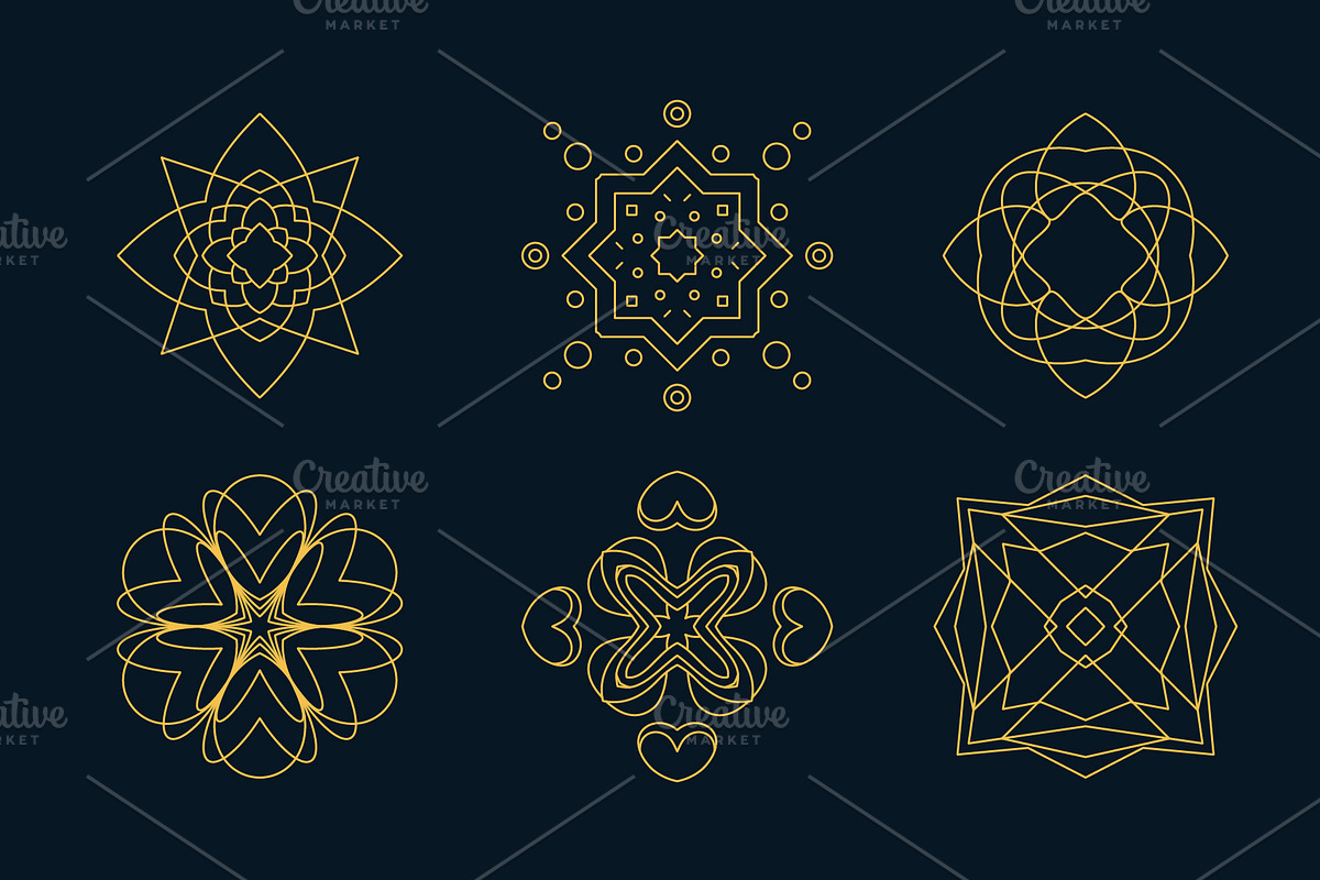 Linear Monogram Logo Design Template, an Outline Icon by Nuburu (Photo 5 of 8)