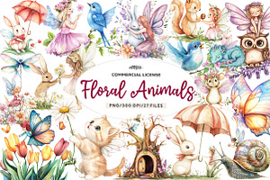 Watercolor Garden Fairies Floral, an Illustration by CreationArt