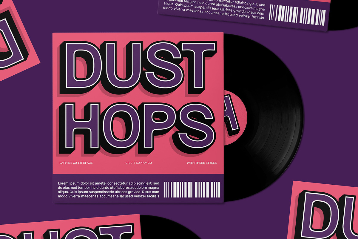 Laphine 3D, a Sans Serif Font by Craft Supply Co. (Photo 3 of 8)
